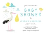 Clouds & Stork - Baby Shower Invitation